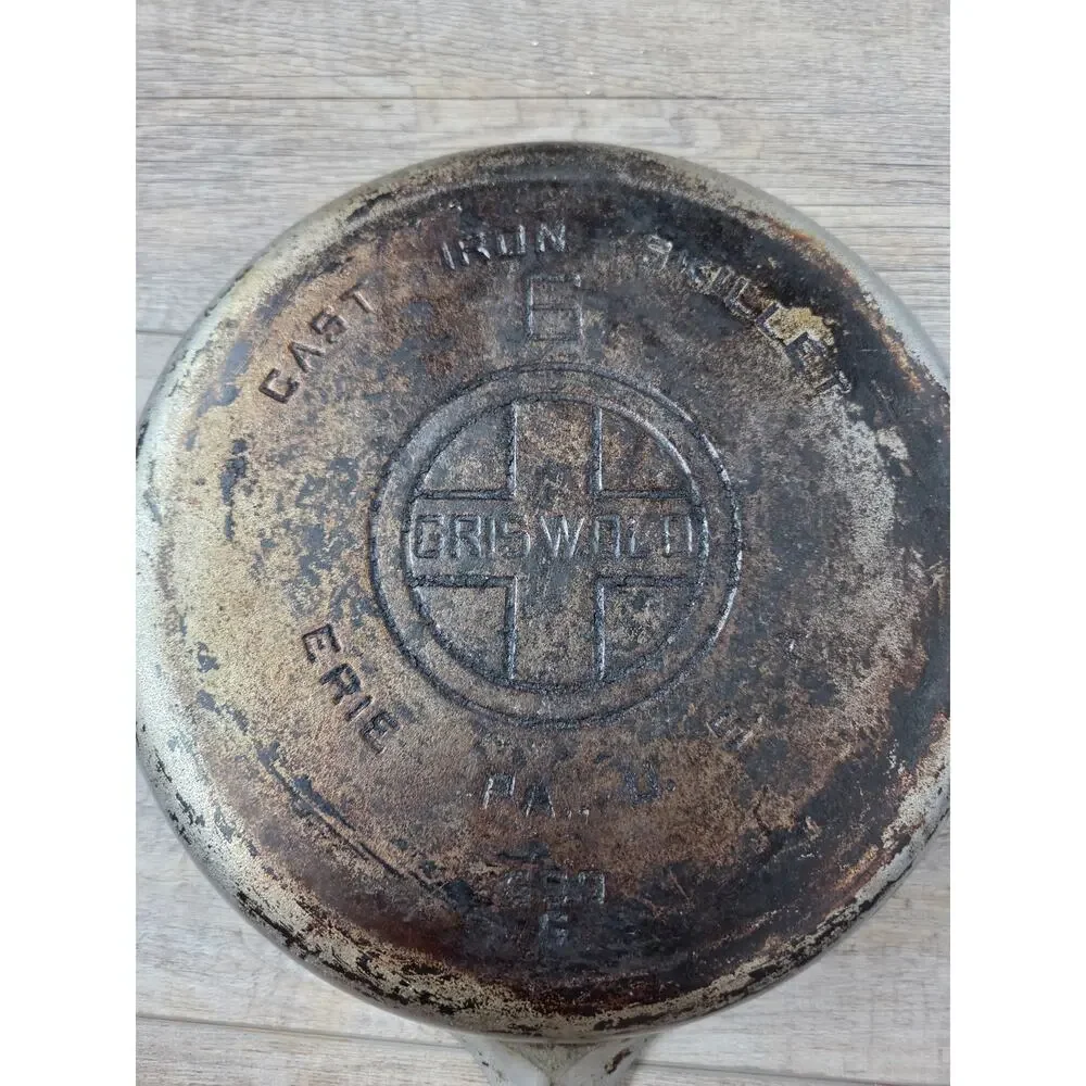 Vintage Griswold No. 6 Cast Iron Skillet Erie PA Small Logo Antique‎ Cookware